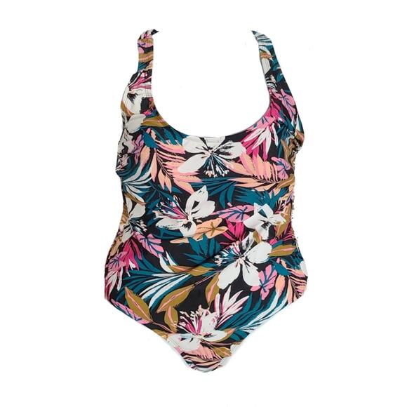NWT Kona Sol multicolor floral one piece swimsuit size xl - Picture 1 of 9